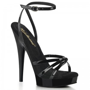 Pleaser Sultry-638 Women's Platform Heels Sandals Black | NZ ARFJBC