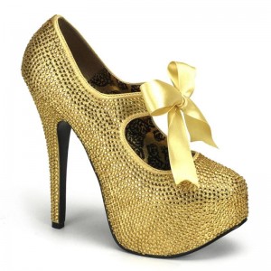 Pleaser Teeze-04R Women's Pumps Gold | NZ DYPRWG