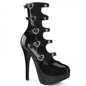 Pleaser Teeze-23 Glitter Women's Pumps Black | NZ EXLCTM