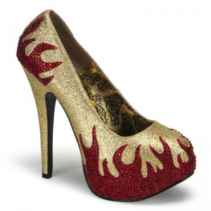 Pleaser Teeze-27 Women's Pumps Gold | NZ NFKSRA