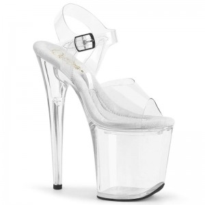 Pleaser Treasure-808FLA Women's Platform Heels Sandals Clear | NZ ELOTDI