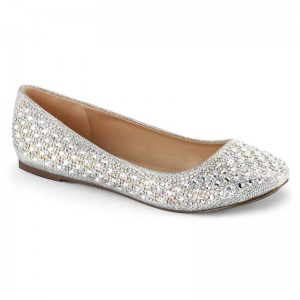 Pleaser Treat-06 Women's Ballet Flats Silver | NZ LMAGEB