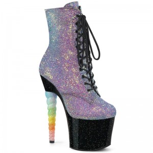 Pleaser Unicorn-1020G Women's Heels Boots Purple / Black | NZ LCNKHJ