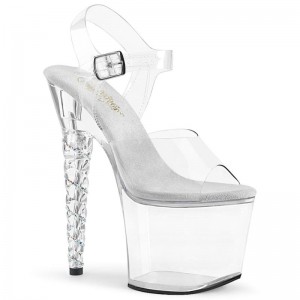 Pleaser Unicorn-708RSH Women's Platform Heels Sandals Clear | NZ OUMLVN