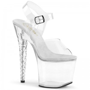 Pleaser Unicorn-708 Women's Platform Heels Sandals Clear | NZ AKEPSG