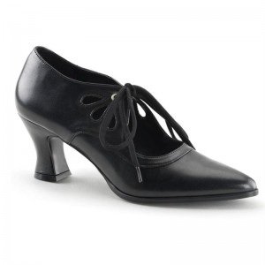 Pleaser Victorian-03 Vegan Leather Women's Pumps Black | NZ AKREUB