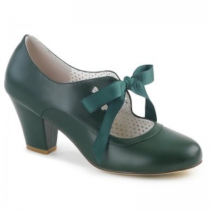 Pleaser Wiggle-32 Women's Pumps Green | NZ RQCLDV