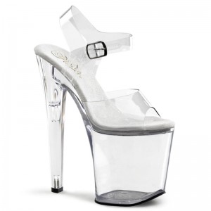 Pleaser Xtreme-808 Women's Platform Heels Sandals Clear | NZ ZFLTON