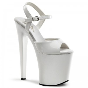 Pleaser Xtreme-809 Women's Platform Heels Sandals White | NZ PXZNMW