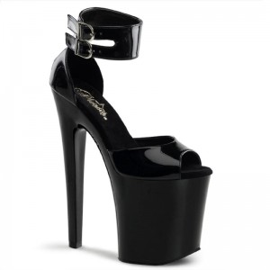 Pleaser Xtreme-875 Women's Platform Heels Sandals Black | NZ RWQKIY