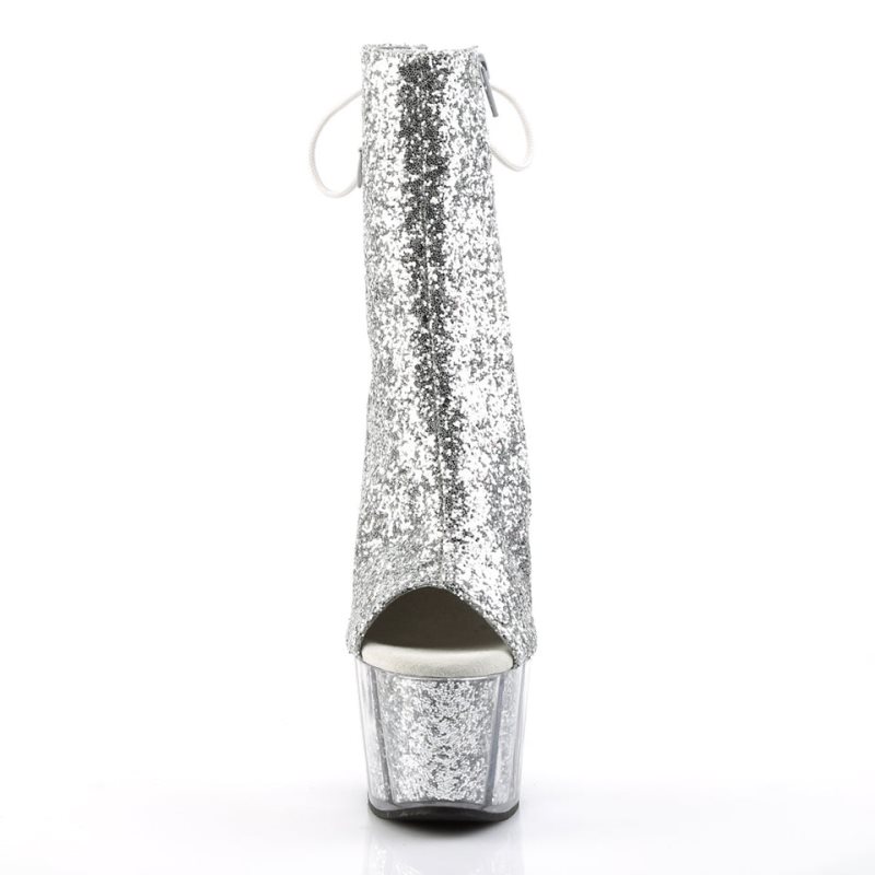 Pleaser Adore-1018G Women's Heels Boots Silver | NZ PQKTOM