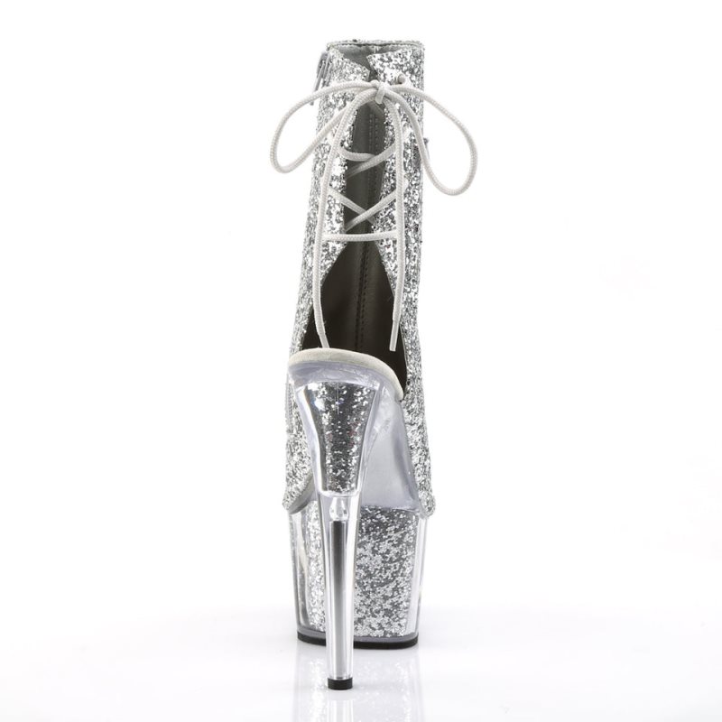 Pleaser Adore-1018G Women's Heels Boots Silver | NZ PQKTOM