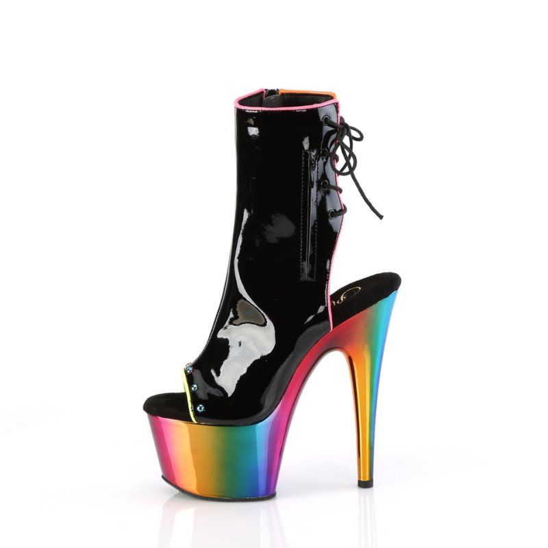 Pleaser Adore-1018RC-02 Women's Heels Boots Black / Multicolor | NZ TYHMEB