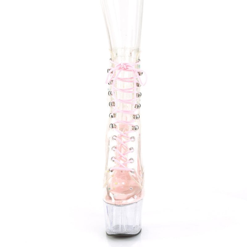 Pleaser Adore-1020C-2 Women's Heels Boots Pink / Clear | NZ FNTUCQ