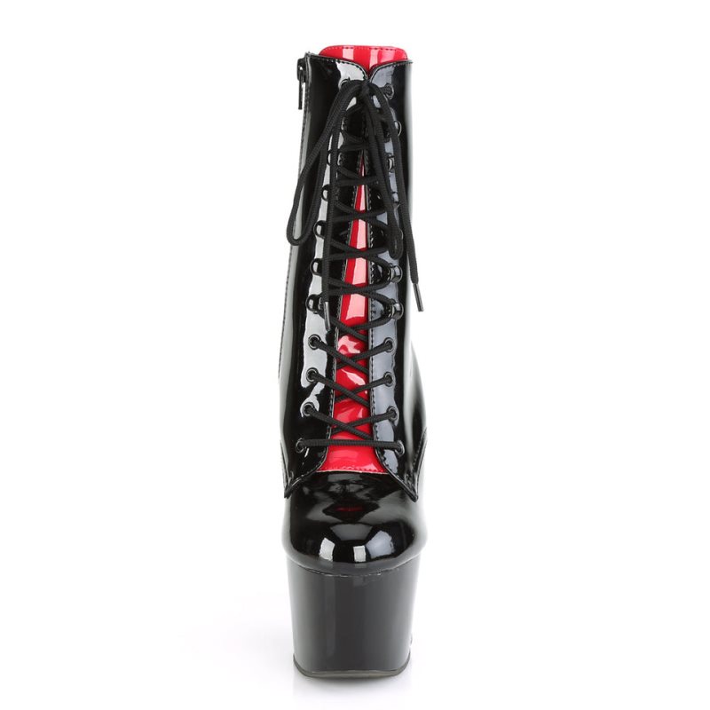 Pleaser Adore-1020FH Women's Heels Boots Black / Red | NZ VDIERL