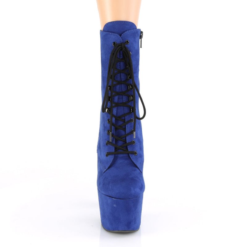 Pleaser Adore-1020FS Faux Suede Women's Heels Boots Blue | NZ RUQWFK