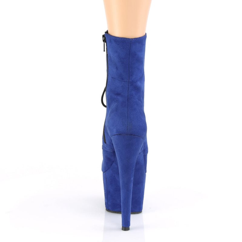 Pleaser Adore-1020FS Faux Suede Women's Heels Boots Blue | NZ RUQWFK