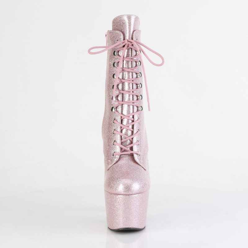 Pleaser Adore-1020GP Glitter Patent Women's Heels Boots Pink | NZ GNKIQU