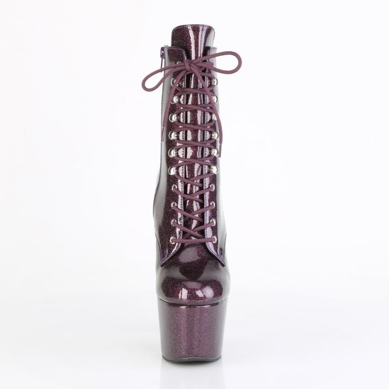 Pleaser Adore-1020GP Glitter Patent Women's Heels Boots Purple | NZ ZHDOQM