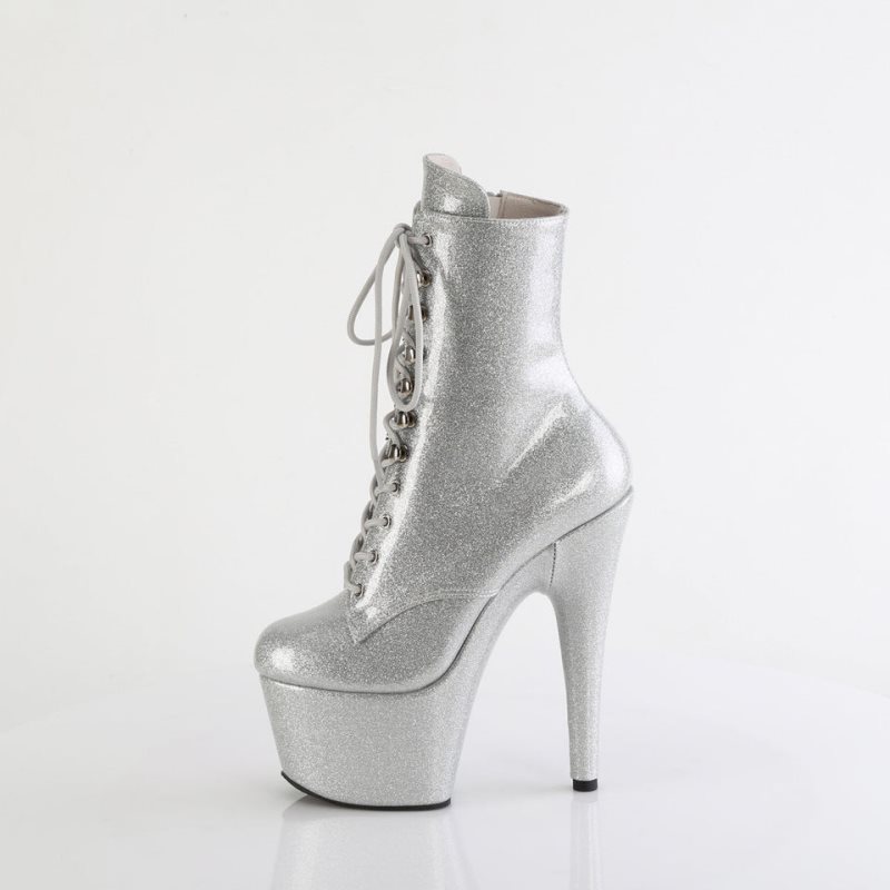 Pleaser Adore-1020GP Women's Heels Boots Silver | NZ TARCIN