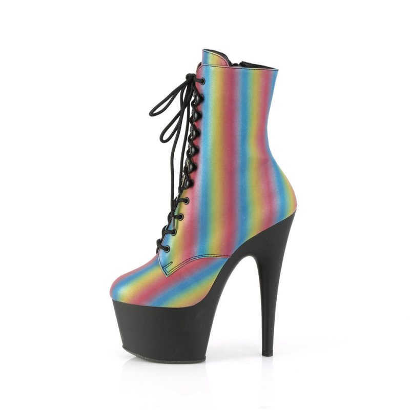 Pleaser Adore-1020REFL-02 Women's Heels Boots Multicolor / Black | NZ GSPQZJ