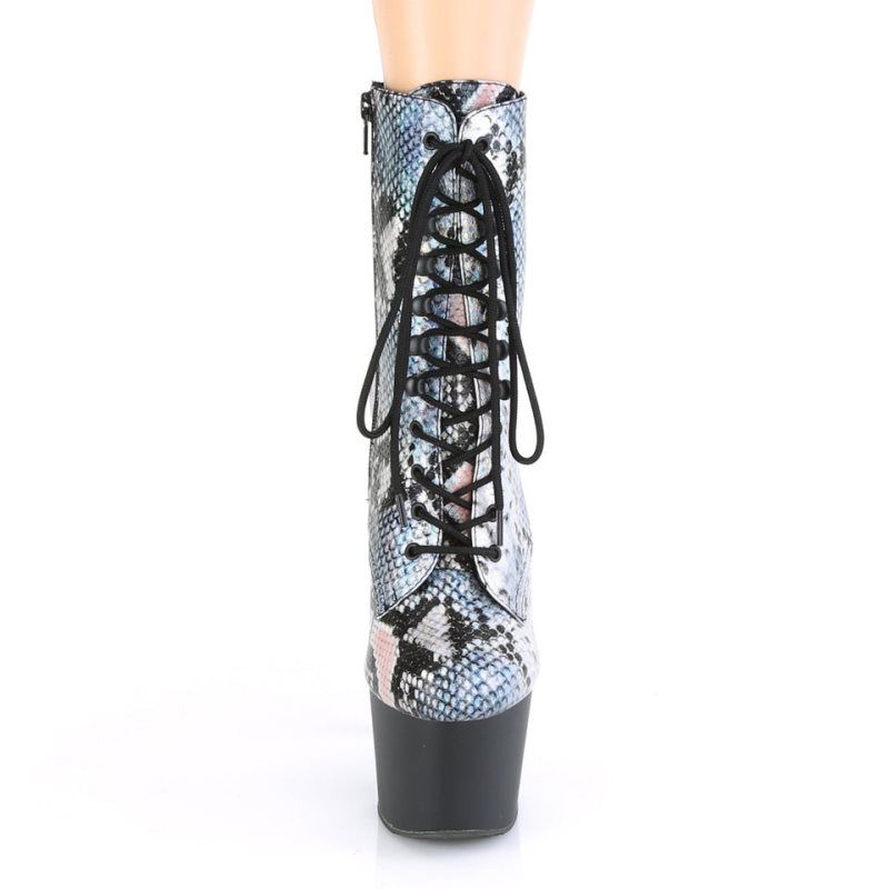 Pleaser Adore-1020SP Hologram Women's Heels Boots Silver / Black | NZ DMYIRB