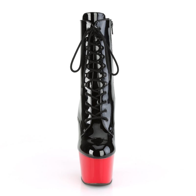 Pleaser Adore-1020 Women's Heels Boots Black / Red | NZ TRSGPW