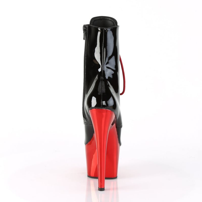 Pleaser Adore-1020 Women's Heels Boots Black / Red | NZ PTMQKN