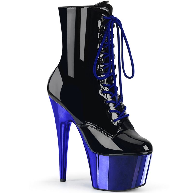 Pleaser Adore-1020 Women\'s Heels Boots Black / Blue | NZ MDOCSA