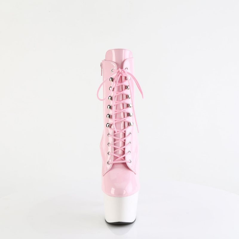 Pleaser Adore-1020 Women's Heels Boots Pink / White | NZ YDSBTZ