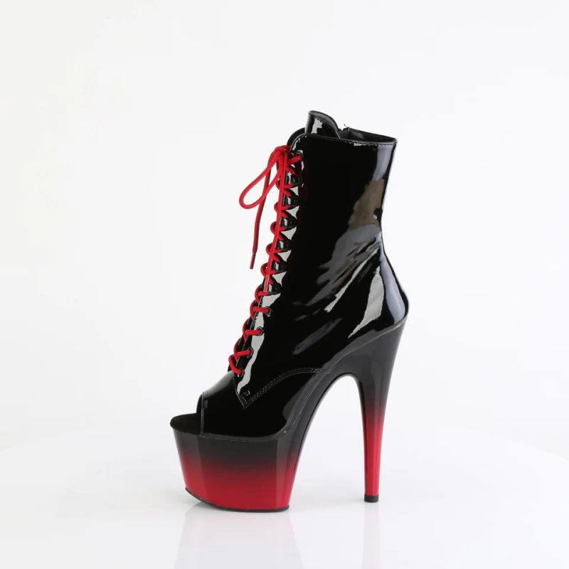 Pleaser Adore-1021BR-H Women's Heels Boots Black / Red | NZ MKGFAB