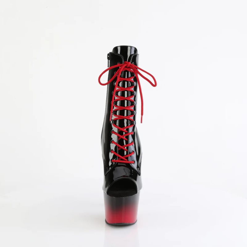 Pleaser Adore-1021BR-H Women's Heels Boots Black / Red | NZ MKGFAB