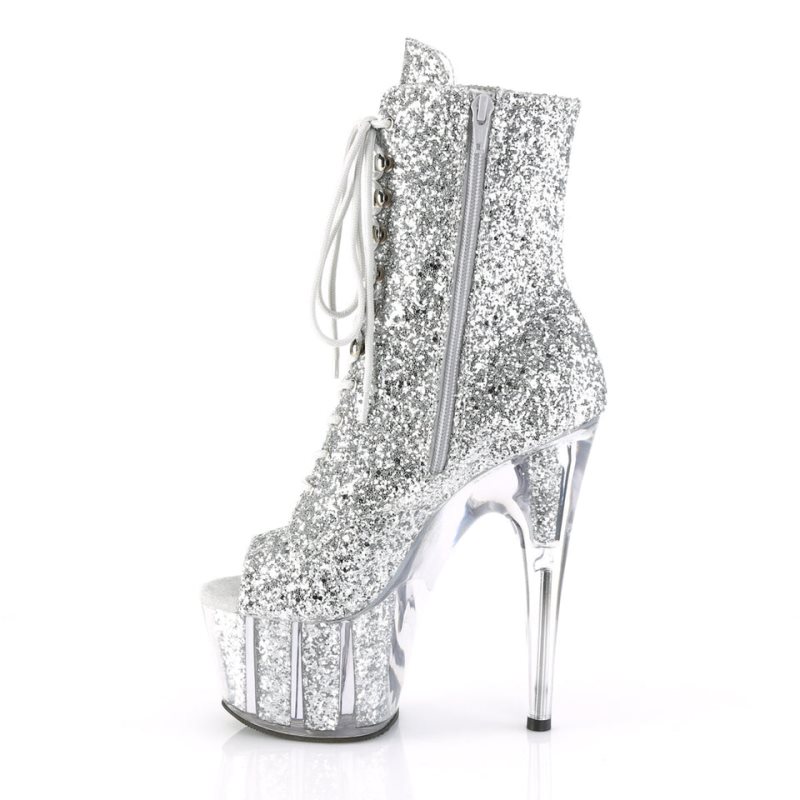 Pleaser Adore-1021G Women's Heels Boots Silver | NZ SQUYRO