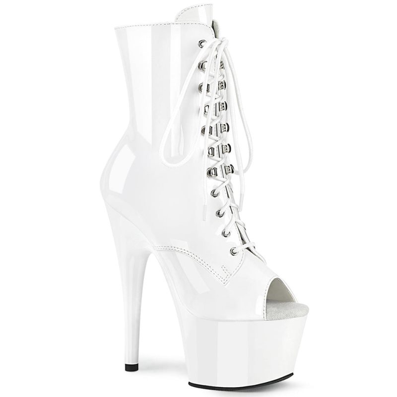 Pleaser Adore-1021 Women\'s Heels Boots White | NZ IXGLUR