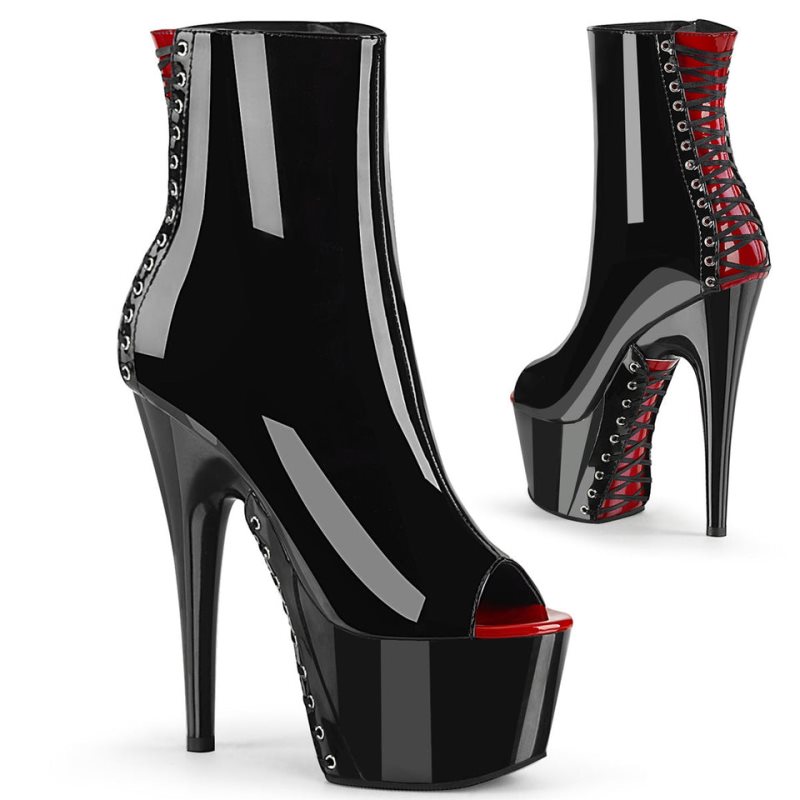 Pleaser Adore-1025 Women\'s Heels Boots Red / Black | NZ TSKWDM