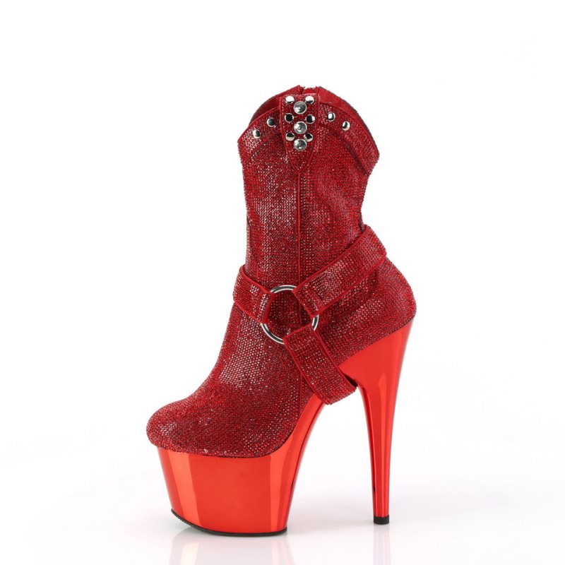 Pleaser Adore-1029CHRS Women's Heels Boots Red | NZ KOAWZL