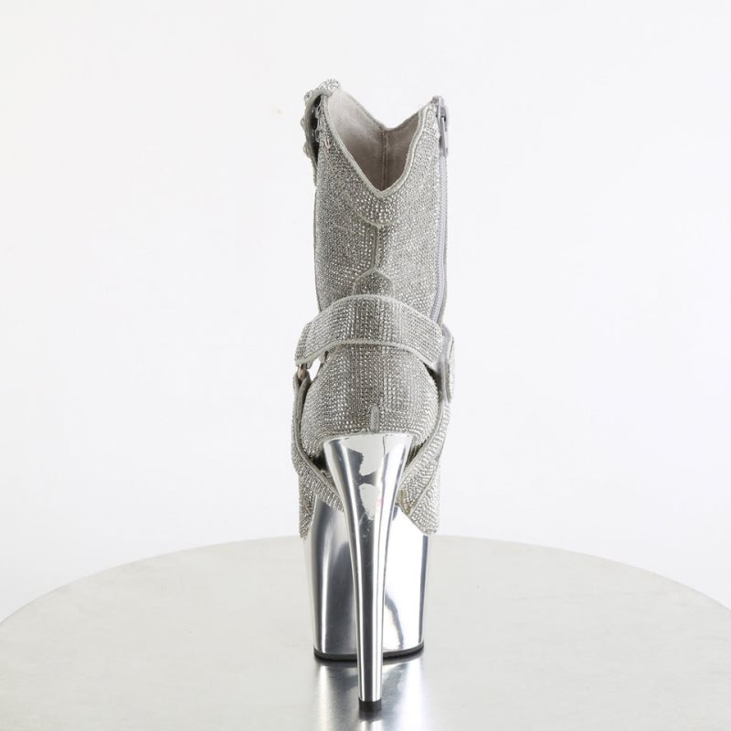 Pleaser Adore-1029CHRS Women's Heels Boots Silver | NZ JOCDSX