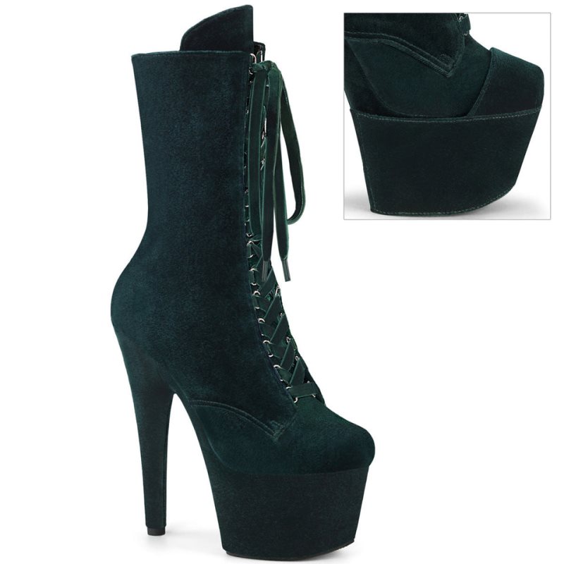 Pleaser Adore-1045VEL Women\'s Heels Boots Green | NZ MAPEKT