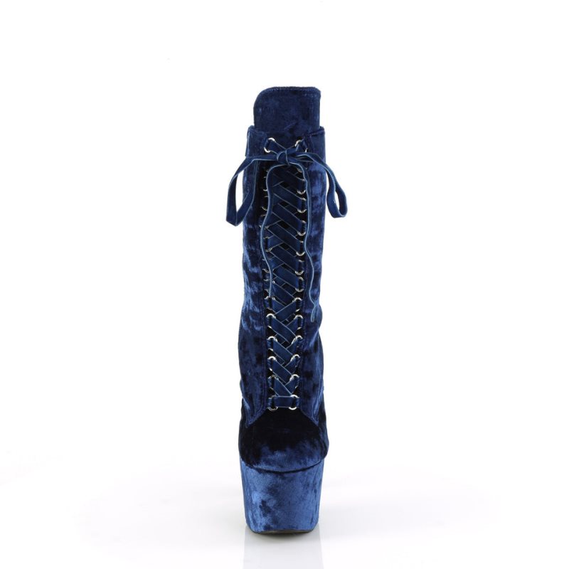 Pleaser Adore-1045VEL Women's Heels Boots Navy | NZ LQIMCR