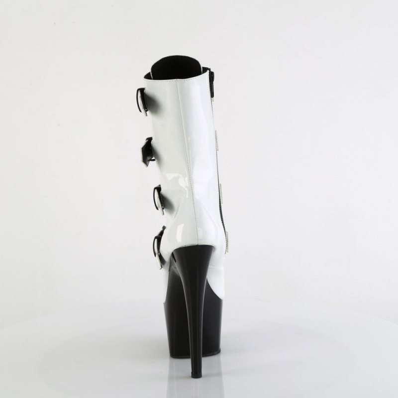 Pleaser Adore-1046TT Women's Heels Boots White / Black | NZ TLBXIK