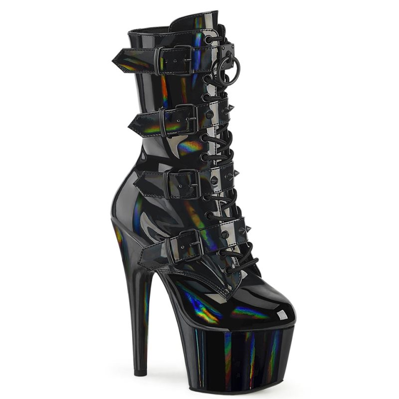 Pleaser Adore-1046 Hologram Women\'s Heels Boots Black | NZ SRVPWO