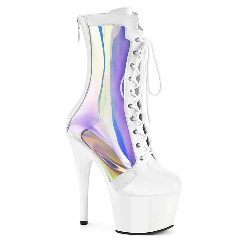 Pleaser Adore-1047 Women\'s Heels Boots White | NZ XQOCLW