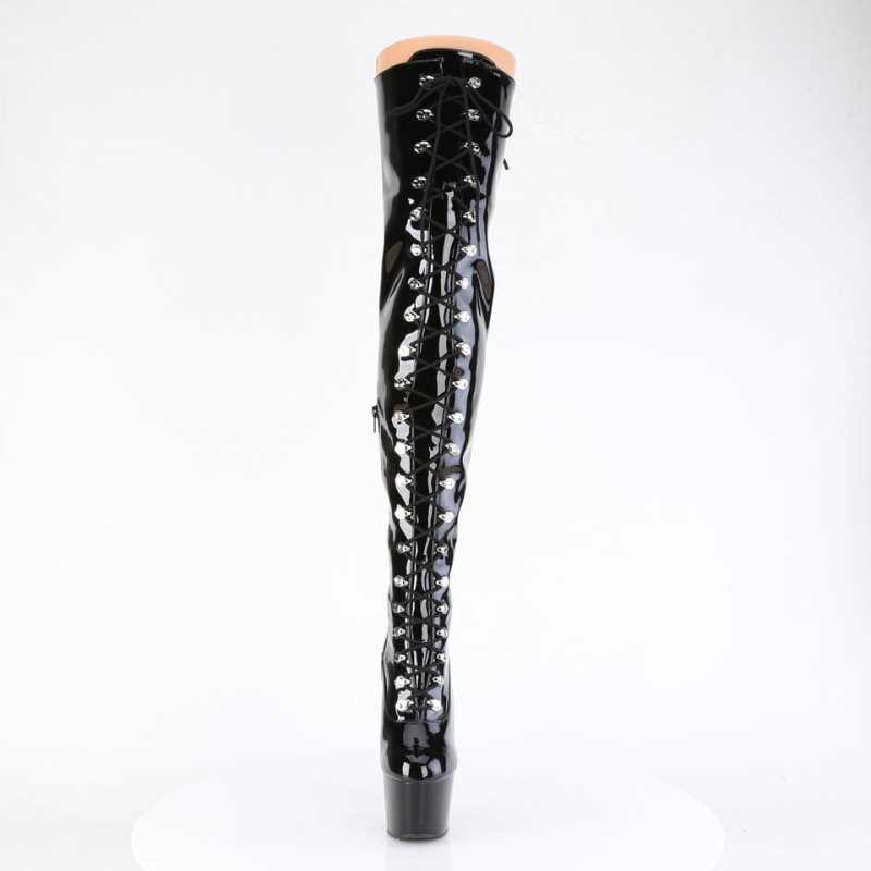 Pleaser Adore-3022 Women's Thigh High Boots Black | NZ EWMRKL