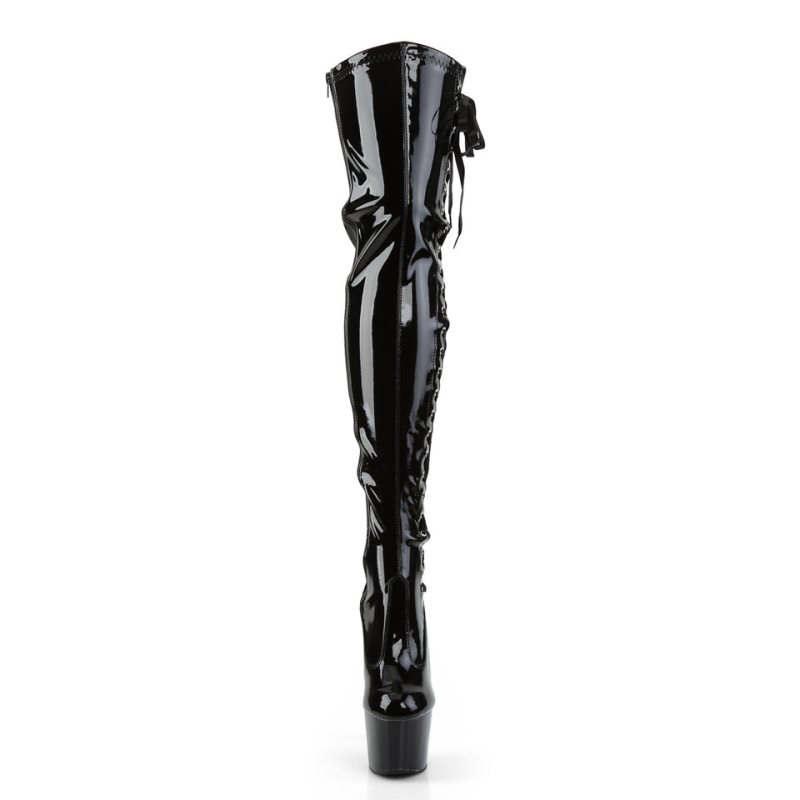 Pleaser Adore-3050 Women's Thigh High Boots Black | NZ TKCVMF