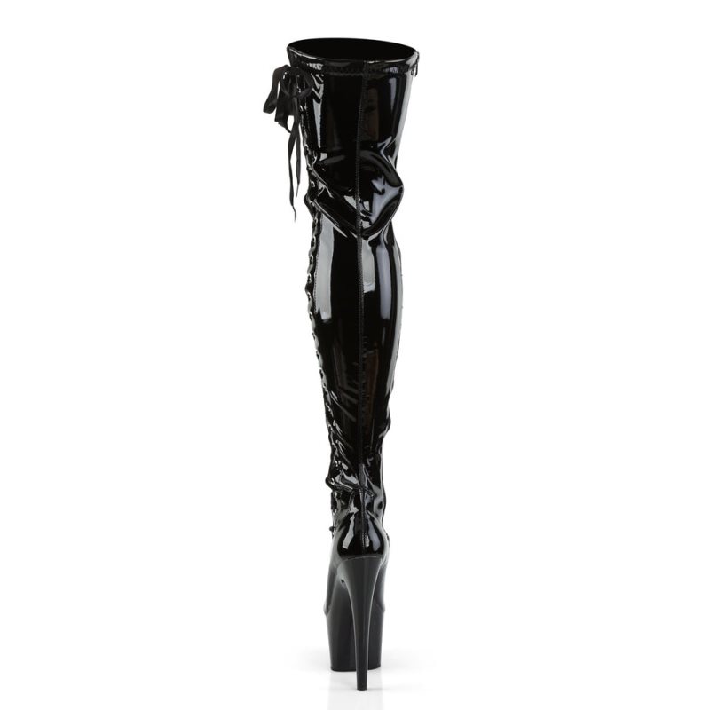 Pleaser Adore-3050 Women's Thigh High Boots Black | NZ TKCVMF