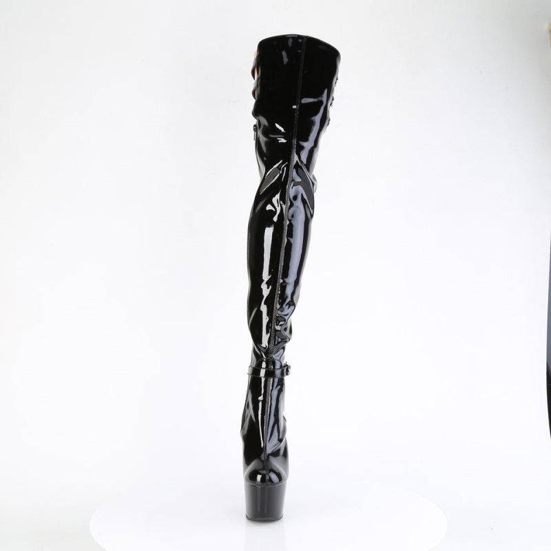 Pleaser Adore-3055 Women's Thigh High Boots Black | NZ ATVZPW