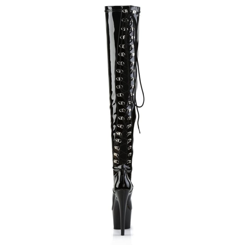 Pleaser Adore-3063 Women's Thigh High Boots Black | NZ JAPSTU