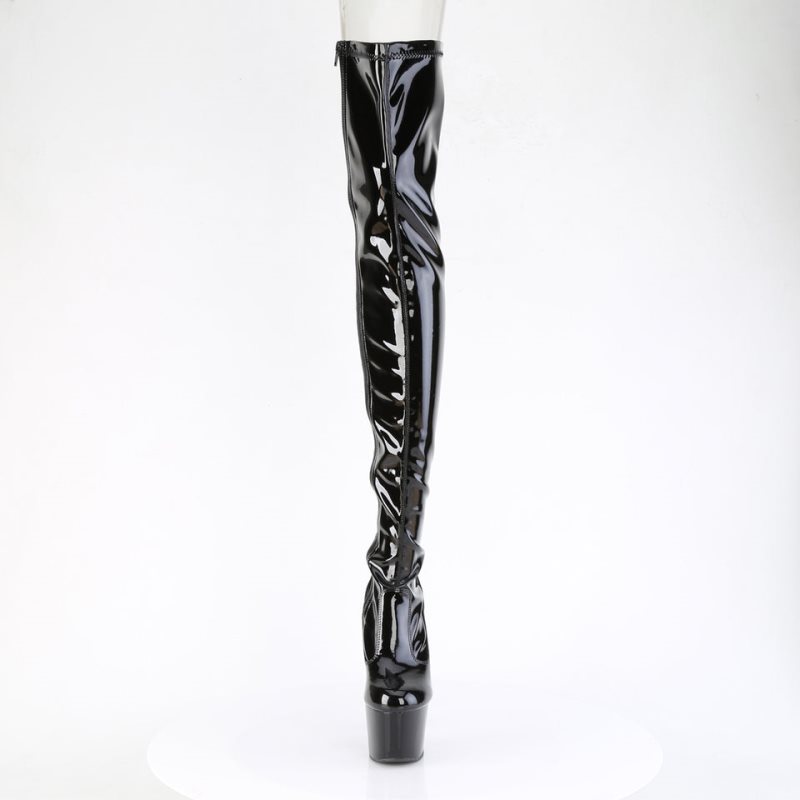 Pleaser Adore-3850 Women's Thigh High Boots Black | NZ CNRAPY