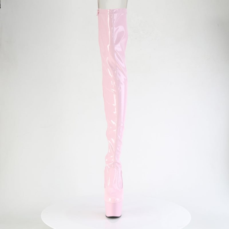 Pleaser Adore-3850 Women's Thigh High Boots Pink | NZ WVZFKP