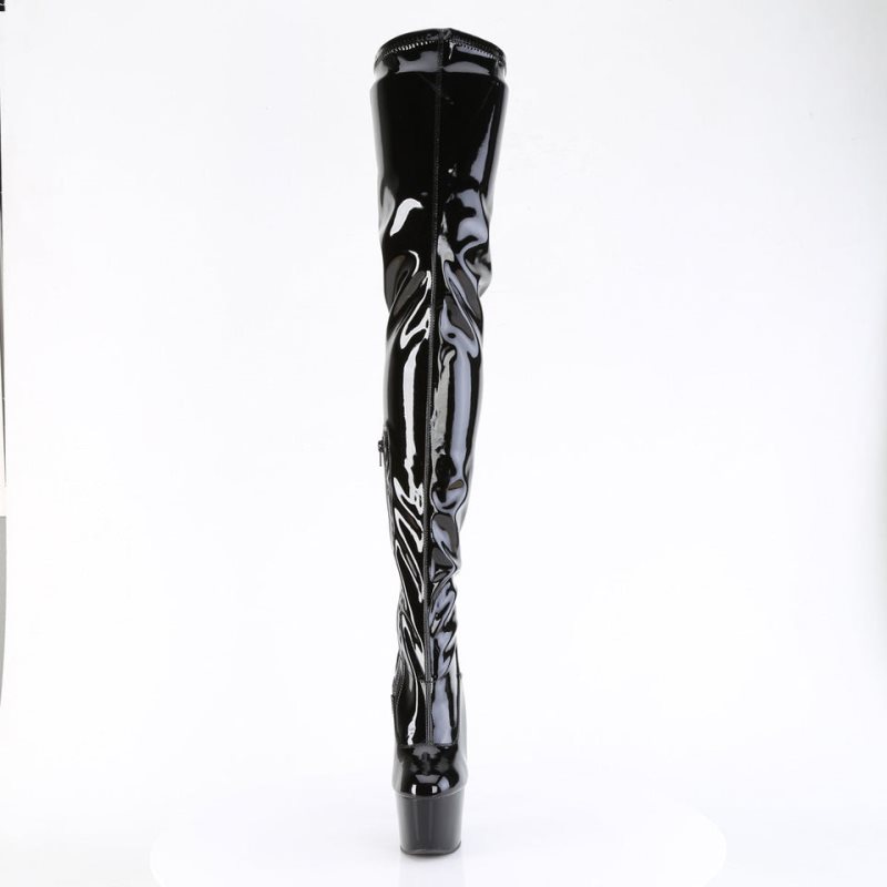 Pleaser Adore-4000 Women's Thigh High Boots Black | NZ PDHTEZ